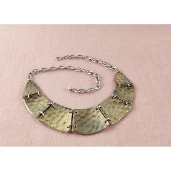 Premier Designs Silver Coker Necklace Exotic Reptile Enprint Tribal Double Sided - Picture 7 of 15